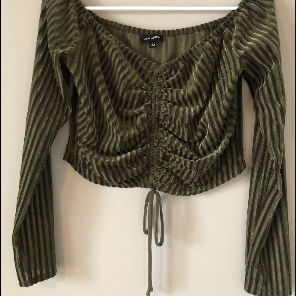 Cotton Candy LA Off the Shoulder Crop Top